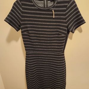 Madewell Dress - Short Sleeve, Black with White Stripes